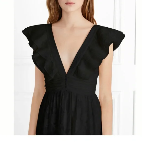 Rachel Zoe Violet Fil coupe dress in black. - Picture 3 of 5